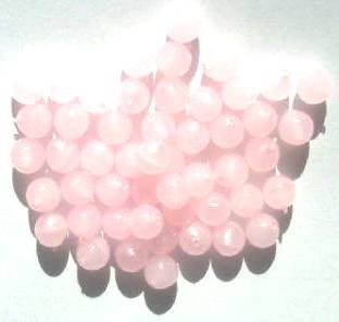 50 6mm Coated Translucent Light Pink Round Glass Beads