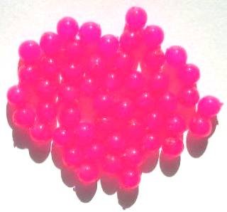 50 6mm Coated Translucent Hot Pink Round Glass Beads