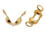50 Gold Tone 2-Eye Clamshell Bead Tips