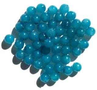 50 6mm Coated Translucent Dark Aqua Round Glass Beads