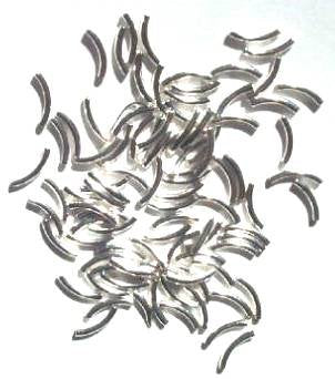 100 8x1.5mm Bright Silver Plated Curved Tube Beads
