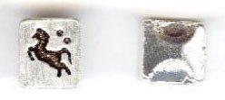 1 9x9mm Brushed Silver Horse Slider