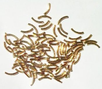 100 8x1.5mm Gold Plated Curved Tube Metal Beads