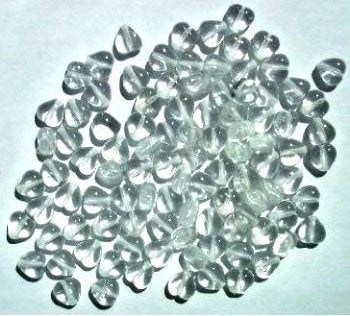 100 6mm Transparent Crystal Glass Heart Beads