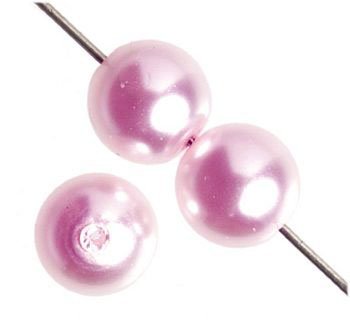 20 12mm True Pink Glass Pearl Beads