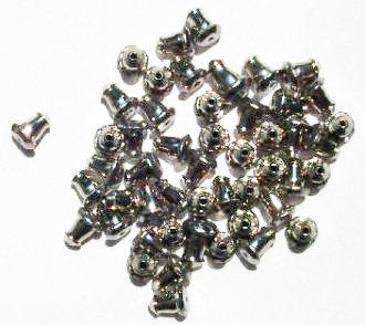 50 6mm Nickel Plated Bullet Ear Clutch