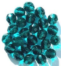 25 10mm Faceted Round Transparent Blue Zircon Firepolish Beads