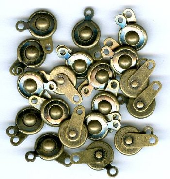 20 7mm Antique Gold Button Clasps