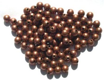 100 5mm Round Antique Copper Metal Beads