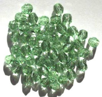 50 6mm Faceted Antique Green Beads