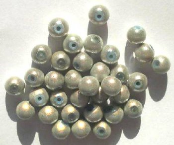 25 8mm Round Silver / Grey Miracle Beads