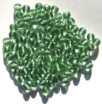 50 6mm Transparent Antique Green Round Glass Beads
