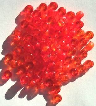 100 4x6mm Crow Beads Transparent Orange