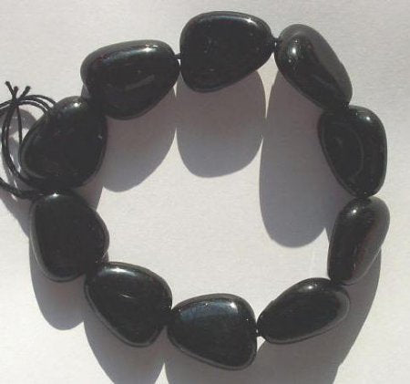 10, 20x17mm Glass Jet Nugget Beads