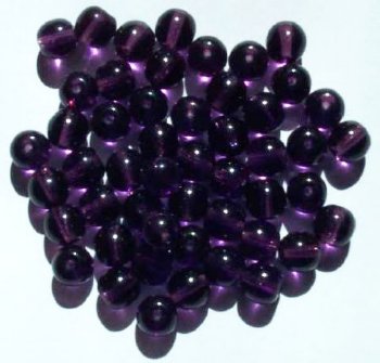 25 8mm Transparent Tanzanite Round Glass Beads