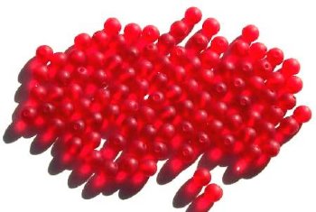 50 6mm Matte Red Round Glass Beads