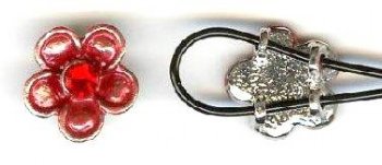 1 12mm Dark Pink with Red Epoxy Flower Slider
