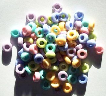 100 3x7mm Rough Cut Chalk Spacer Bead Mix