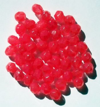 50 6mm Faceted Candy Coated Cherry Beads