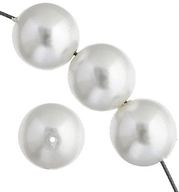 Strand of 2mm White Round Glass Pearl Beads