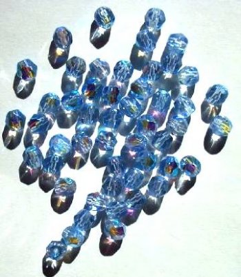 FP 100 6mm Faceted Light Sapphire AB Firepolish Beads