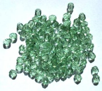 100, 4mm Faceted Antique Green Firepolish Beads