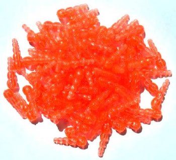 100 19mm Acrylic Dragonfly Bodies - Fluorescent Orange
