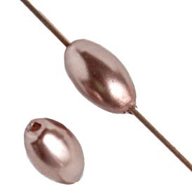 16 inch strand of 7x4mm Light Chocolate Glass Pearl Oval Beads