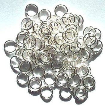 20, 8mm Silver Plated Closed Jump Rings