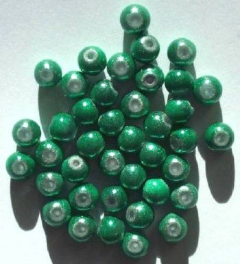 40 6mm Round Teal Miracle Beads