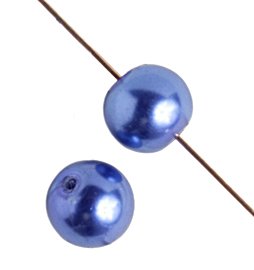 16 inch strand of 4mm Tanzanite Round Glass Pearl Beads
