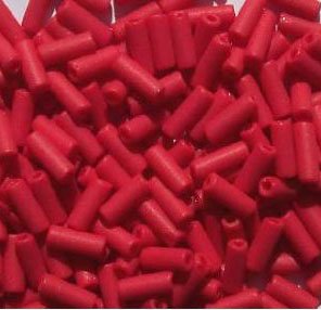 50g 8x3mm Opaque Matte Red Wampum Beads