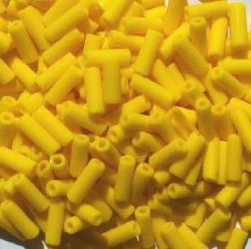 50g 8x3mm Opaque Matte Yellow Wampum Beads
