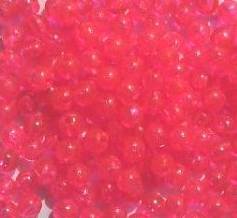 200 5mm Acrylic Transparent Hot Pink Round Beads
