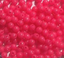 200 5mm Acrylic Opaque Hot Pink Round Beads