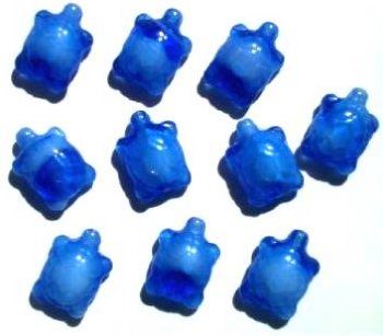 10 19mm Transparent Sapphire Givre Turtle Beads