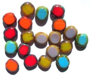 20 10x9mm Oval Window Beads Mix Pack