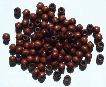 100 5x6mm Dark Brown Crow Wood Beads