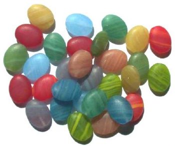 30 12x9 Matte Marble Flat Oval Glass Bead Mix