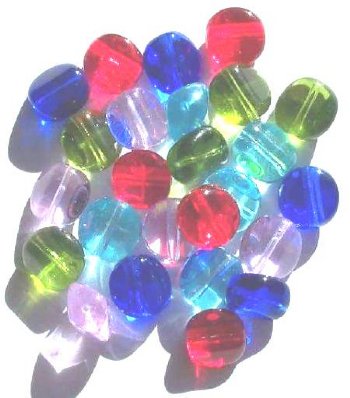 25 12mm Four-Sided Flat Round Glass Bead Mix Pack