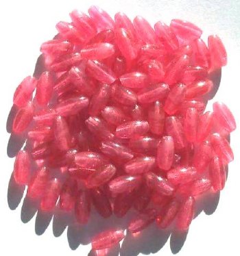 100 9x4mm Raspberry Marble Oval Beads