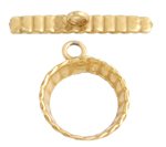 1 10mm Anti-Tarnish Brass Hammered Toggle