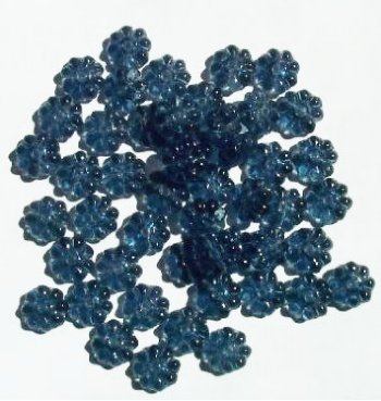 50 8mm Transparent Montana Blue Daisy Flower Beads