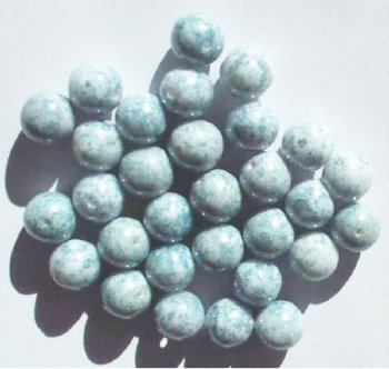 25 10mm Round Blue Sponge Lustre Beads