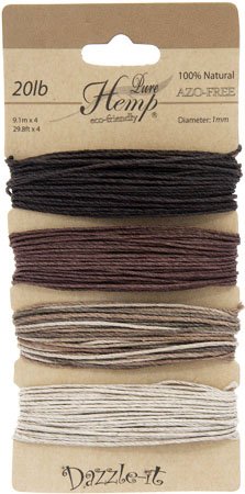 Dazzle-It! Earthy Color Mix 20lb Hemp Cord - Carded