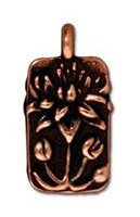 1 17x9mm TierraCast Antique Copper Floating Lotus Pendant