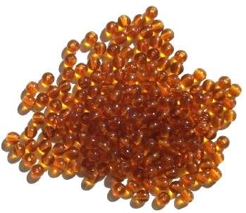 100 4mm Transparent Dark Topaz Round Glass Beads