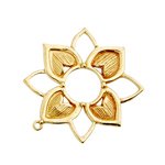 1 Anti-Tarnish Brass 30mm Flower Pendant