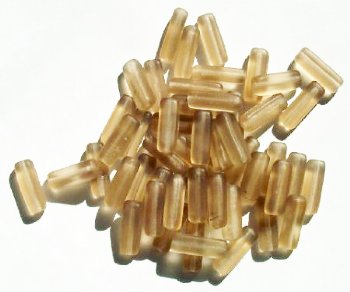 50 5x15mm Transparent Matte Smoke Topaz Glass Rectangle Beads