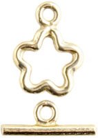 1 9mm Anti-Tarnish Brass Flower Toggle